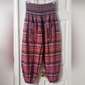 Striped Bohemian-Style Blanket Harem Pants
